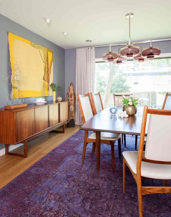 colorful dining room rug