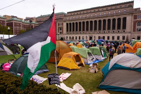 Pro-Palestine protesters at Columbia